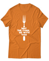 T-Shirt Unisex - May The Fork Be With You - Color Thumbnail Πορτοκαλί