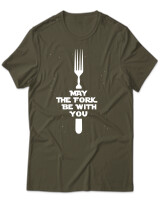 T-Shirt Unisex - May The Fork Be With You - Color Thumbnail Χακί