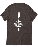 T-Shirt Unisex - May The Fork Be With You - Color Thumbnail Καφέ