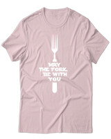 T-Shirt Unisex - May The Fork Be With You - Color Thumbnail Απαλό Ροζ