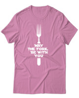 T-Shirt Unisex - May The Fork Be With You - Color Thumbnail Ροζ