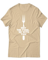 T-Shirt Unisex - May The Fork Be With You - Color Thumbnail Μπεζ