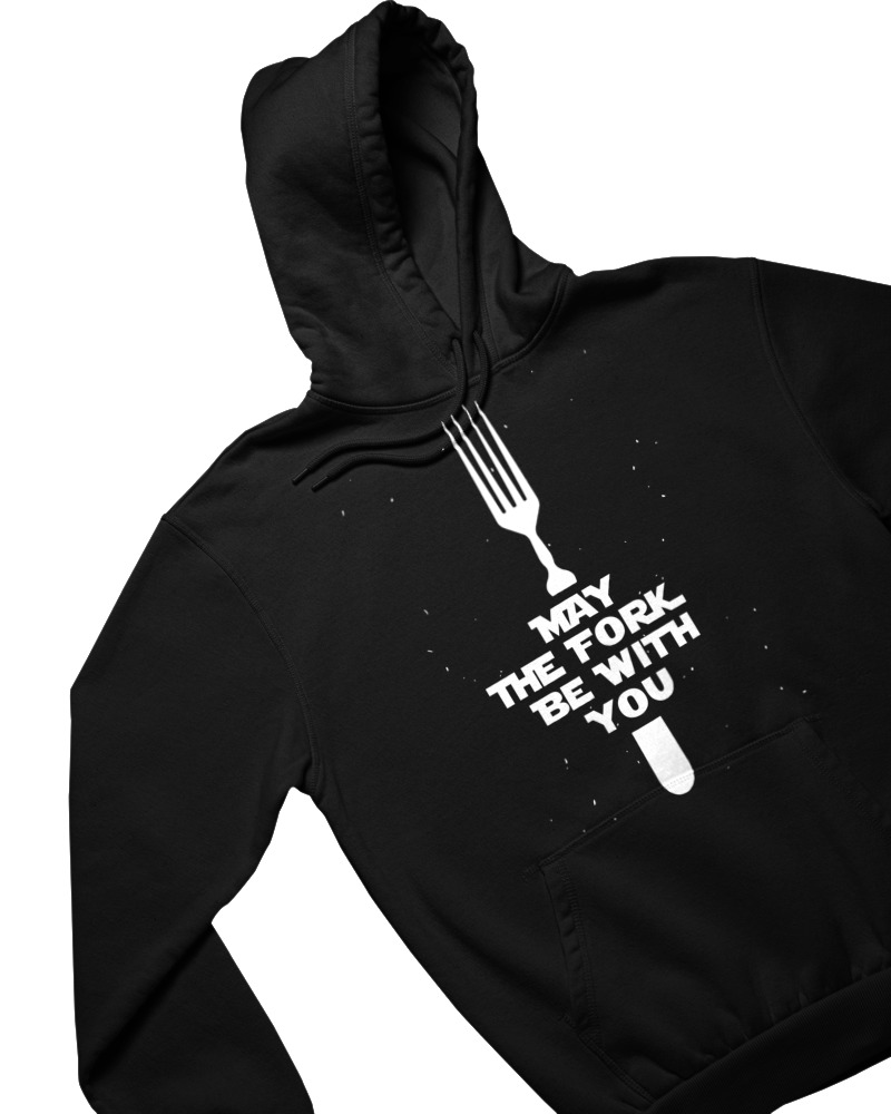 Φούτερ με κουκούλα - May The Fork Be With You - Image 1