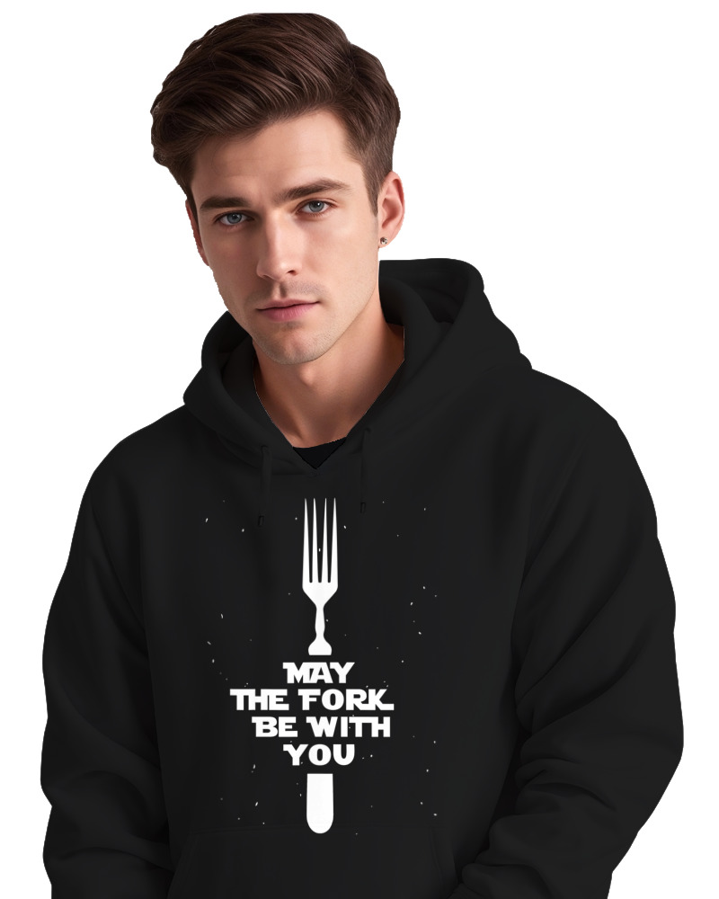 Φούτερ με κουκούλα - May The Fork Be With You - Image 2