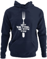 Φούτερ με κουκούλα - May The Fork Be With You - Color Thumbnail Navy Blue