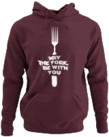 Φούτερ με κουκούλα - May The Fork Be With You - Color Thumbnail Marron
