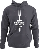 Φούτερ με κουκούλα - May The Fork Be With You - Color Thumbnail Ανθρακί
