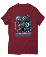 T-Shirt  Γυναικείο - Mecha Magitian - Color Thumbnail Σκούρο Κόκκινο