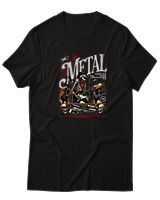 T-Shirt  Γυναικείο - Metal Is Here - Color Thumbnail Μαύρο