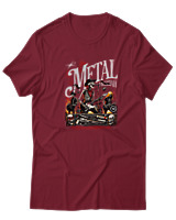 T-Shirt  Γυναικείο - Metal Is Here - Color Thumbnail Σκούρο Κόκκινο