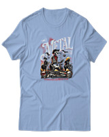 T-Shirt  Γυναικείο - Metal Is Here - Color Thumbnail Γαλάζιο