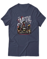 T-Shirt  Γυναικείο - Metal Is Here - Color Thumbnail Μπλέ Γκρί