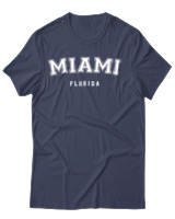 T-Shirt Unisex - Miami Florida - Color Thumbnail Μπλε Γκρι