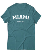 T-Shirt Unisex - Miami Florida - Color Thumbnail Μπλε Πράσινο