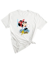 T-Shirt Woman Fashion Γυναικείο - Minnie Can Do It - Color Thumbnail WHITE