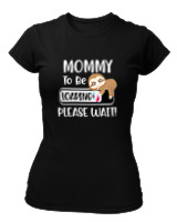 T-Shirt Στενή Γραμμή - Mommy To Be Loading - Color Thumbnail Μαύρο