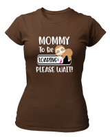 T-Shirt Στενή Γραμμή - Mommy To Be Loading - Color Thumbnail Καφέ