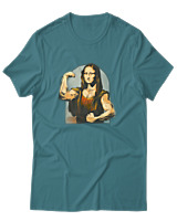 T-Shirt Αντρικό - Mona Lisa Muscles - Color Thumbnail Μπλε Πράσινο