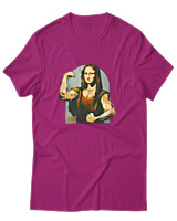 T-Shirt Αντρικό - Mona Lisa Muscles - Color Thumbnail Φουξια