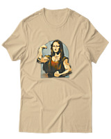 T-Shirt Αντρικό - Mona Lisa Muscles - Color Thumbnail Μπεζ