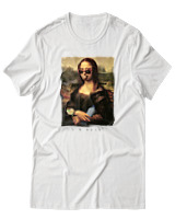 T-Shirt Αντρικό - Mona Lisa Party - Color Thumbnail Άσπρο