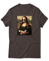 T-Shirt Αντρικό - Mona Lisa Party - Color Thumbnail Καφέ