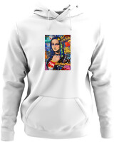 Φούτερ με κουκούλα - Mona Lisa Pop Art - Color Thumbnail ΄Ασπρο