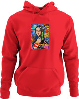 Φούτερ με κουκούλα - Mona Lisa Pop Art - Color Thumbnail Κόκκινο