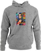 Φούτερ με κουκούλα - Mona Lisa Pop Art - Color Thumbnail Γκρι Μελανζέ