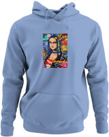 Φούτερ με κουκούλα - Mona Lisa Pop Art - Color Thumbnail Blue Carolina