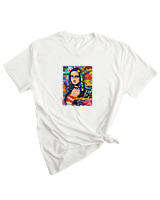 T-Shirt Woman Fashion Γυναικείο - Mona Lisa Pop Art - Color Thumbnail WHITE