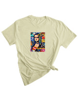 T-Shirt Woman Fashion Γυναικείο - Mona Lisa Pop Art - Color Thumbnail SAGE GREEN