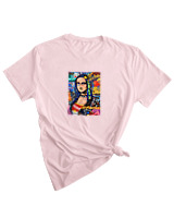 T-Shirt Woman Fashion Γυναικείο - Mona Lisa Pop Art - Color Thumbnail PALE PINK