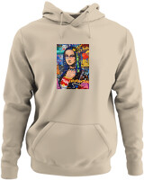 Φούτερ με κουκούλα - Mona Lisa Pop Art - Color Thumbnail Μπέζ