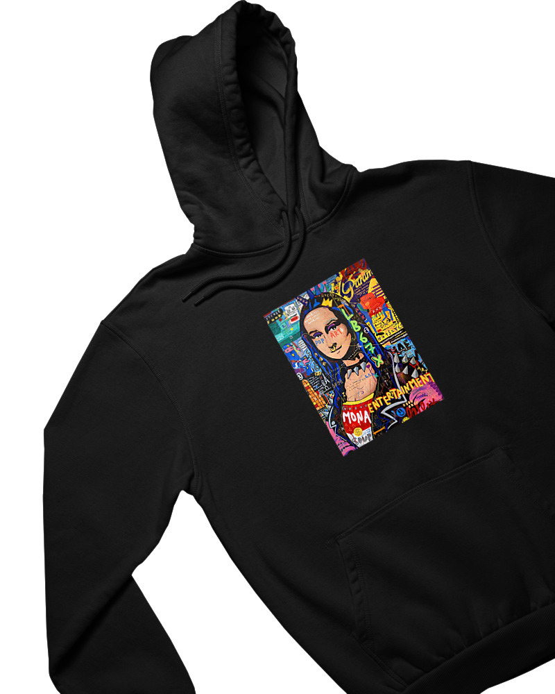 Φούτερ με κουκούλα - Mona Lisa Pop Art - Image 1