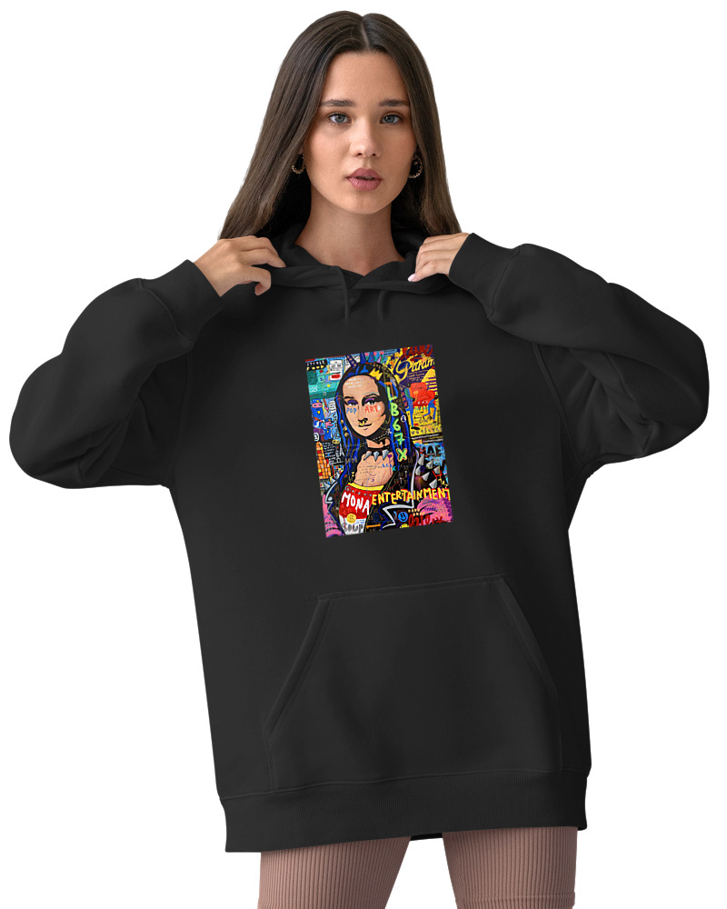 Φούτερ με κουκούλα - Mona Lisa Pop Art - Image 2