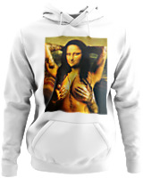 Φούτερ με κουκούλα - Mona Lisa Topless - Color Thumbnail ΄Ασπρο