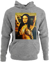Φούτερ με κουκούλα - Mona Lisa Topless - Color Thumbnail Γκρι Μελανζέ