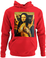 Φούτερ με κουκούλα - Mona Lisa Topless - Color Thumbnail Κόκκινο