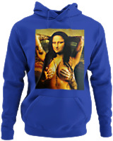 Φούτερ με κουκούλα - Mona Lisa Topless - Color Thumbnail Μπλε Ρουά