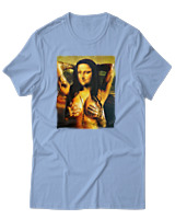 T-Shirt Αντρικό - Mona Lisa Topless - Color Thumbnail Γαλάζιο
