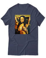 T-Shirt Αντρικό - Mona Lisa Topless - Color Thumbnail Μπλε Γκρι