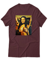 T-Shirt Αντρικό - Mona Lisa Topless - Color Thumbnail Μπορντό