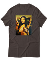 T-Shirt Αντρικό - Mona Lisa Topless - Color Thumbnail Καφέ