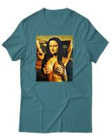 T-Shirt Αντρικό - Mona Lisa Topless - Color Thumbnail Μπλε Πράσινο