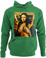 Φούτερ με κουκούλα - Mona Lisa Topless - Color Thumbnail Kelly Green