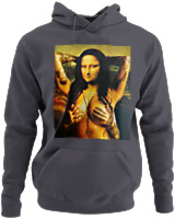 Φούτερ με κουκούλα - Mona Lisa Topless - Color Thumbnail Ανθρακί