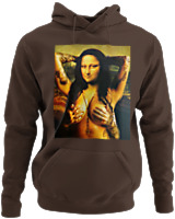 Φούτερ με κουκούλα - Mona Lisa Topless - Color Thumbnail Καφέ
