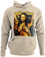 Φούτερ με κουκούλα - Mona Lisa Topless - Color Thumbnail Μπέζ