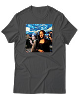 T-Shirt Αντρικό - Mona Liza Selfie - Color Thumbnail Ανθρακί
